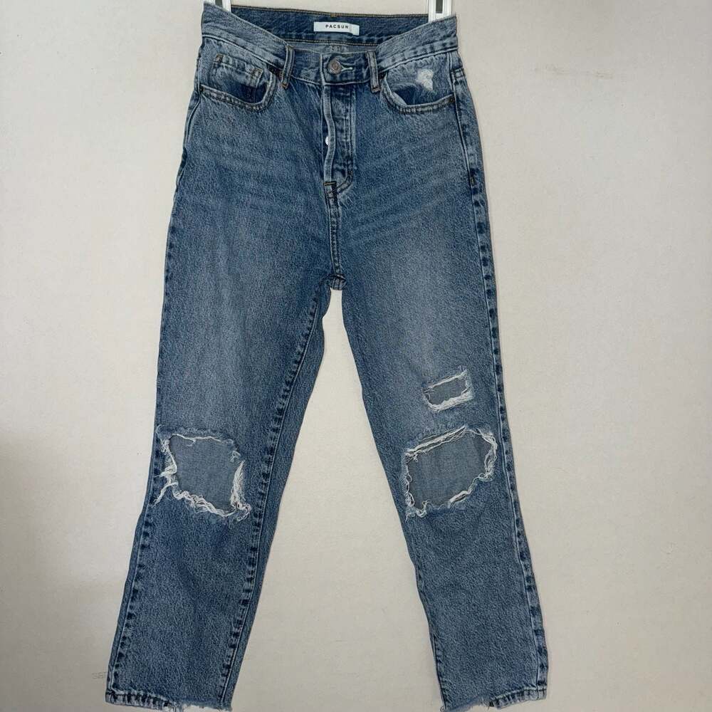 PacSun High Rise Straight Leg Distressed Jeans Size 24